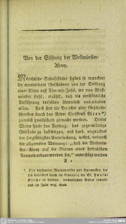 Von der Stiftung des Westminster-Abtey