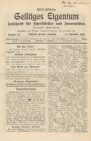 Nummer 24 (15. September 1906)