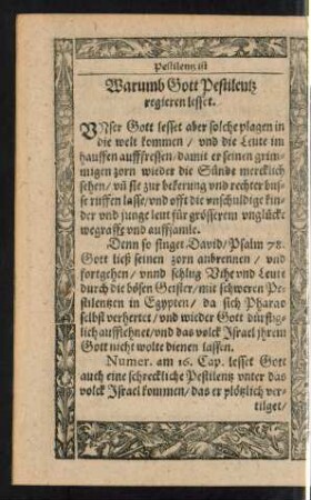 Warumb Gott Pestilentz regieren lesset.