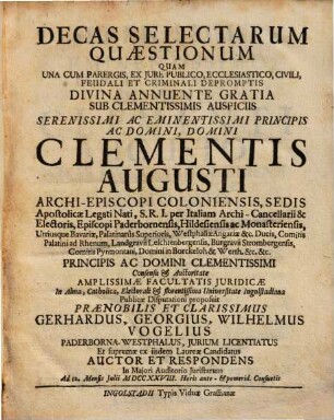 Decas selectarum quaestionum