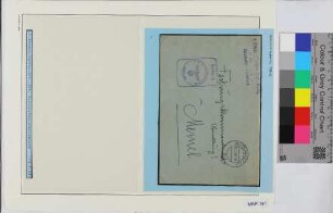 Dienstbrief, Schiffsname/Landeinheit: 9. Ersart-Marine-Artillerie Abteilung Gotenhafen-Adlershorst; Frankatur, Mi.-Nr.: [Keine]; Poststempel: Gotenhafen a 13.2.43.-15; Nebenstempel: Feldpost 9. Ers. Marineartillerieabteilung