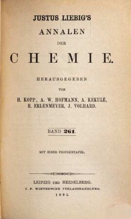 Justus Liebig's Annalen der Chemie. 261. 1890