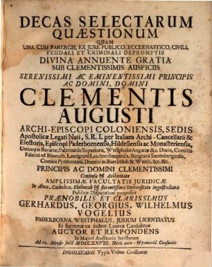 Decas selectarum quaestionum