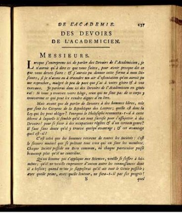 Des Devoirs de L'Academicien.