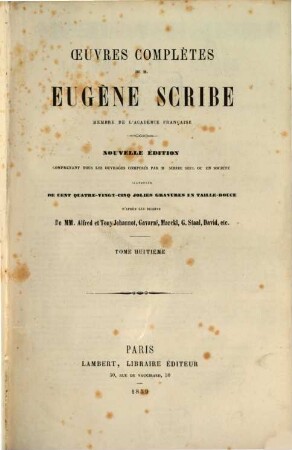 Oeuvres complètes de M. Eugène Scribe, 8