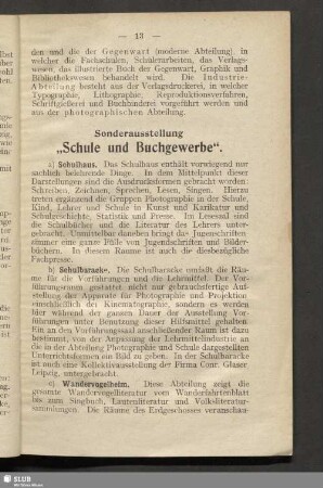 Sonderausstellung "Schule und Buchgewerbe"