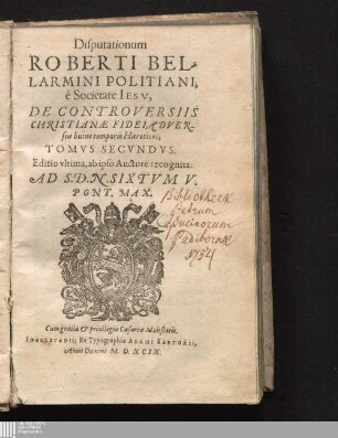 Secvndi Tomi Prima Controversia Generalis: De Sacramentis In Genere
