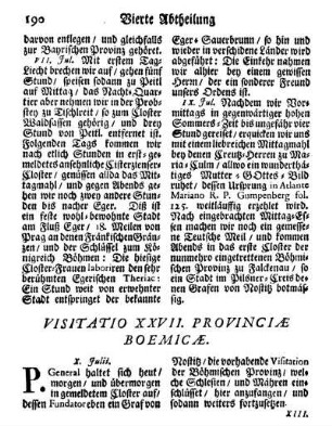 Visitatio XXVII. Provinciæ Boemicæ