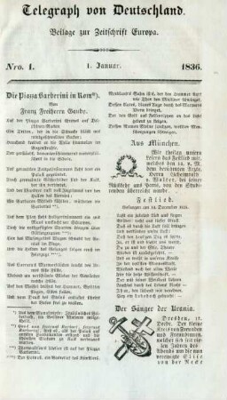 Nro. 1. - 1. Januar 1836