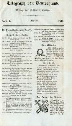 Nro. 1. - 1. Januar 1836
