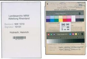 Entnazifizierung Heinrich Hubrach , geb. 27.11.1895 (Werkmeister)
