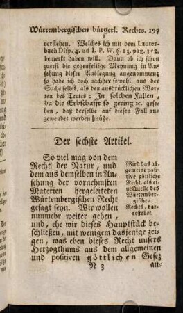 197-207, Sechster Artickel - Siebender Artickel