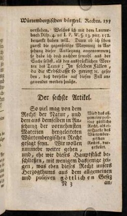 197-207, Sechster Artickel - Siebender Artickel