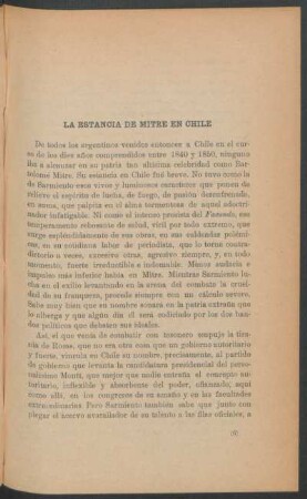 La estancia de Mitre en Chile