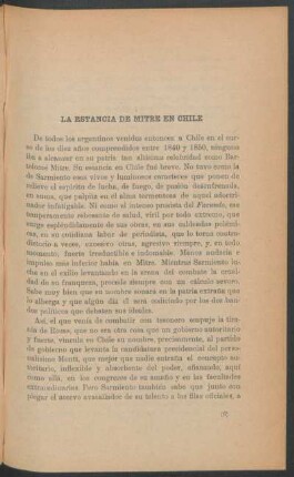 La estancia de Mitre en Chile