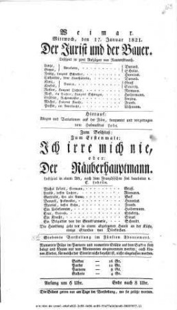 Ich irre mich nie, oder: Der Räuberhauptmann