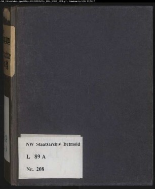 Gogerichtsregister Vogtei Oerlinghausen (mit Lücken, z. T. undatiert)