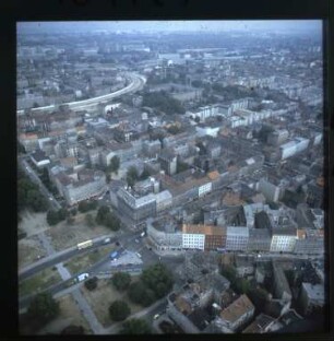 Diapositiv: Oranienplatz, Dresdener Straße, Oranienstraße, 1982