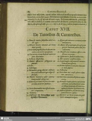 Caput XVII. De Tutoribus & Curatoribus