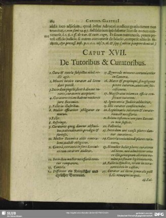 Caput XVII. De Tutoribus & Curatoribus