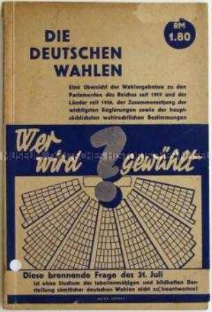 Dokumentation mit Statistiken und Grafiken zu den Wahlen in der Weimarer Republik 1919-1932