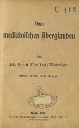 Vom medizinischen Aberglauben