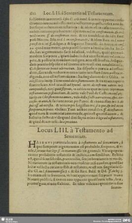 Locus LIII. à Testamento ad Sententiam