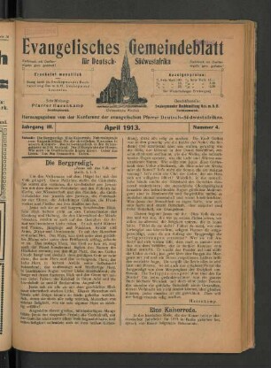 Jahrgang III. April 1913. Nummer 4.