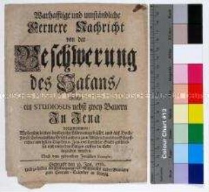 Flugschrift betreffend eine Geisterbeschwörung in Jena-Ammerbach