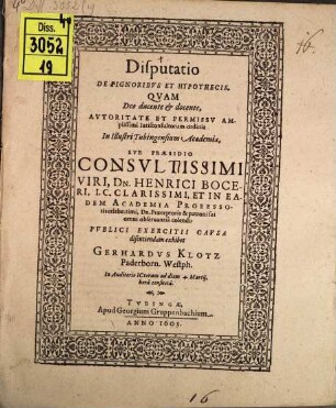 Disp. de pignoribus et hypothecis