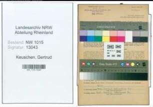 Entnazifizierung Gertrud Keuschen , geb. 10.09.1915 (Kaufmaennische Angestellte)