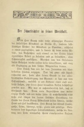 Der Scharfrichter in seiner Werkstatt