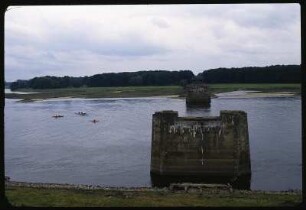 Dömitz. Demontierte Elbbrücke von Osten