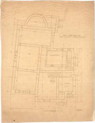 Billing, Hermann; Karlsruhe, Moltkestr.47 / Beethovenstr.; Villa Billing - Grundriss Keller
