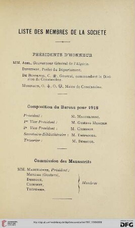 Liste des membres de la Société