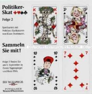 Sammelbogen 2 "Politiker-Skat" als Beilage im Tagesspiegel