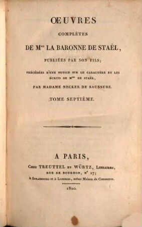 Oeuvres complètes de Mme. la baronne de Staël. 7, Delphine, 3