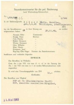 Bitzer, Maria