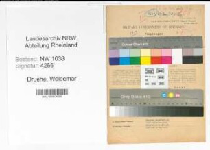 Entnazifizierung Waldemar Druehe , geb. 25.04.1910 (Angestellter)