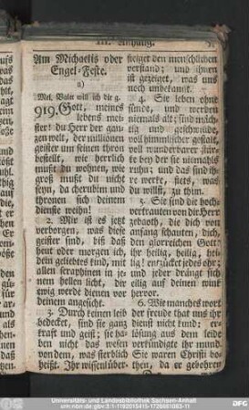 Am Michaelis oder Engel-Feste.