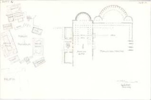 Eckert, Georg; München; Studienarbeiten - Forum Romanum, Basilika Ulpia u. Forum des Trajan (Lageplan, Grundrisse)