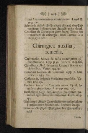 Chirurgica auxilia, remedia.