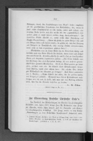 Zur Ehrenrettung Professor Christoffer Suhr's.