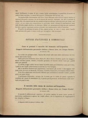Notizie statistiche e commerciali.