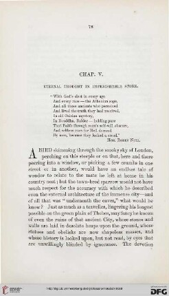 Chap. V: Eternal thought in imperishable stone