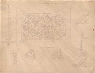 Klenze, Leo von; St. Petersburg (Russland); Eremitage - Saal 1. OG E 1 - Wanddekoration (Details)