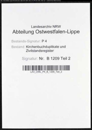 Heiratsbelege zum Zivilstandsregister der Stadt Iserlohn (A 1812)