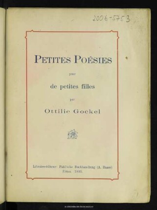 Petites poésies pour de petites filles