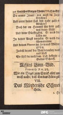 Achtes Sinn-Bild. Das mörderische Schmeicheln.