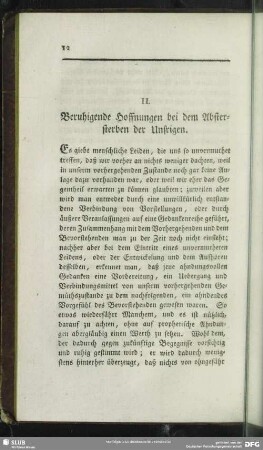 II. Beruhigende Hoffnungen bei dem Abstersterben [Absterben] der Unsrigen